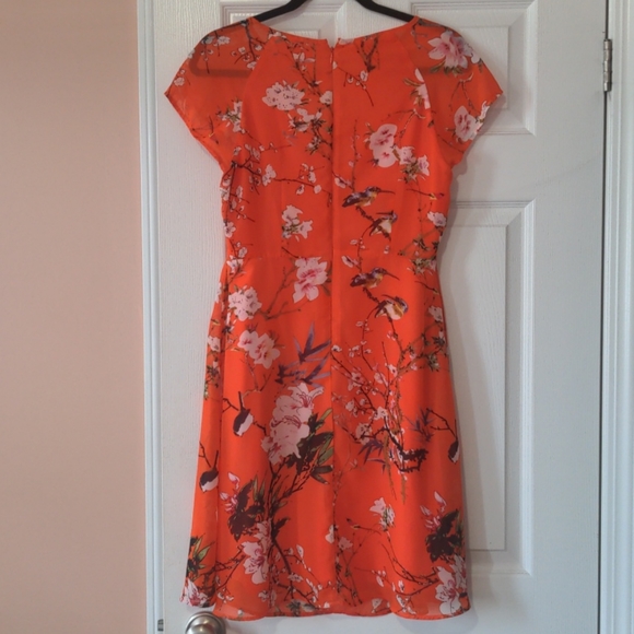 2/$30 Orange floral print dress - Picture 2 of 7